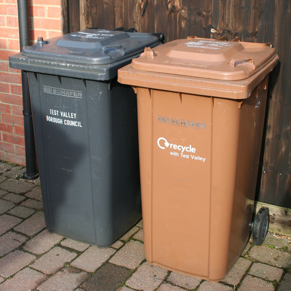 Black and Brown 240 lt. Wheeled Bins