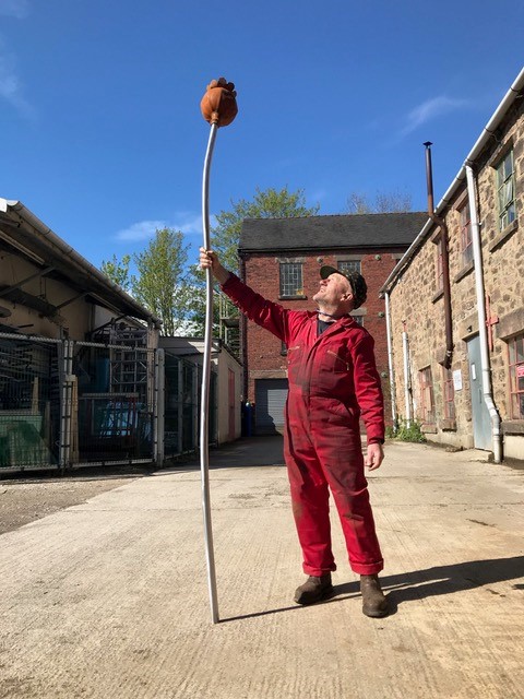 Dennis O'Connor with a poppy