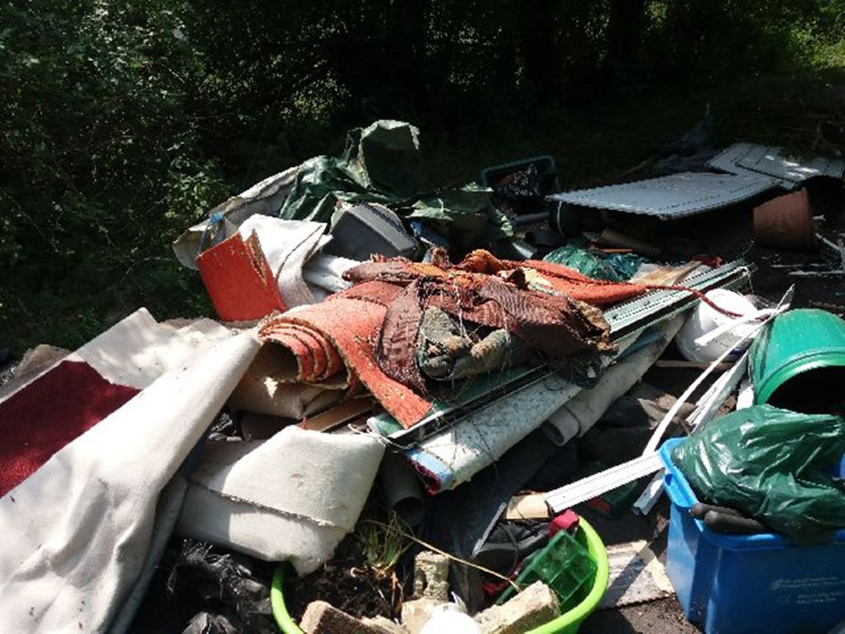 Waste left behind by Mr Hunt’s fly-tip in Packridge Lane.