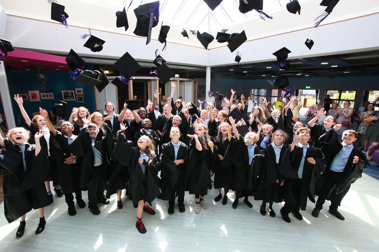 Children celebrate at Andover Junior Graduation