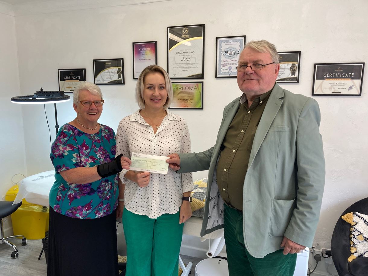 Ukrainian Beauty Business Incentive Grant cheque handover