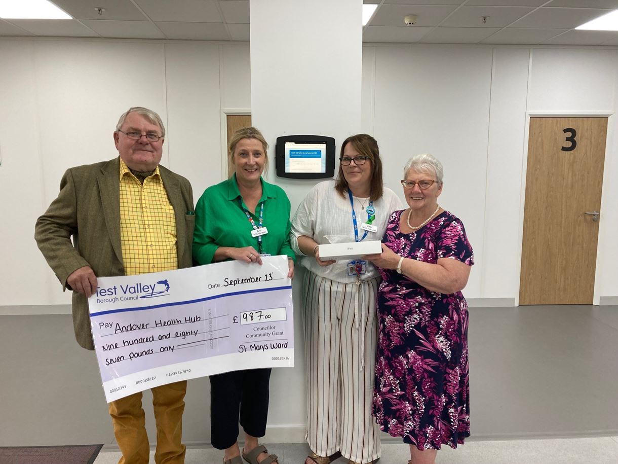 Health Hub cheque presentation
