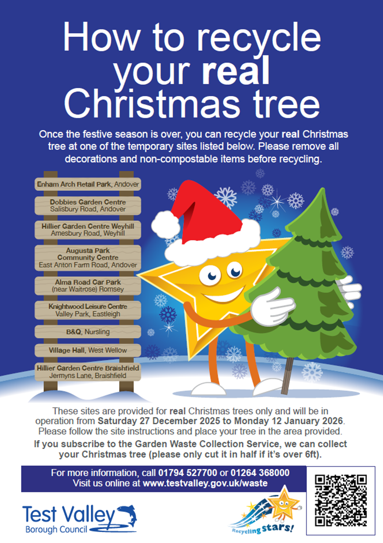 Christmas tree collections in Test Valley