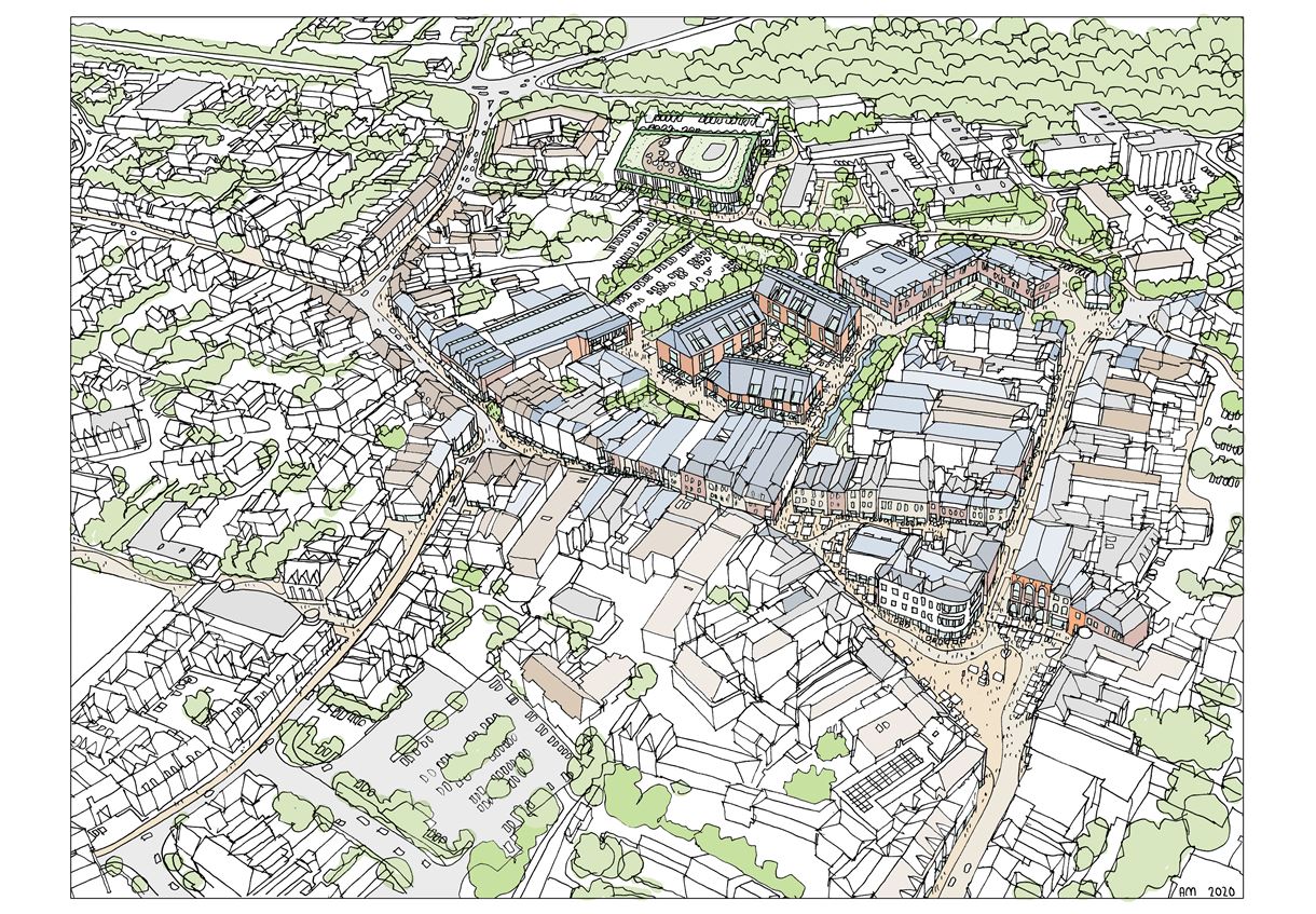 artist impression aerial view of the proposed Romsey development